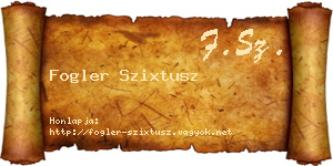 Fogler Szixtusz névjegykártya